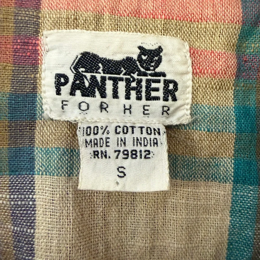 Vintage Panther For Her Madras Plaid Blazer Jacket Preppy Nerd Size Small Boho - Picture 2 of 10